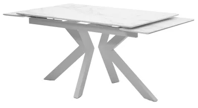 Стол Кентукки 3 140 БЕЛЫЙ МРАМОР, стекло / БЕЛЫЙ