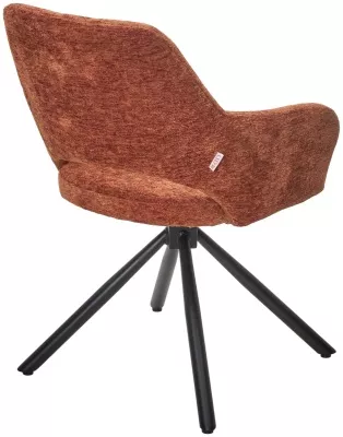 Стул NURI 180 град. поворот. 3018-09 терракотовый, шенилл/ черный каркас, ®DISAUR