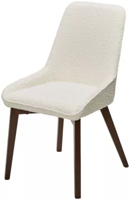 Стул КРИСТИАН (CRISTIAN) цвет БЕЛЫЙ White A2635-1A, букле / орех, ®DISAUR