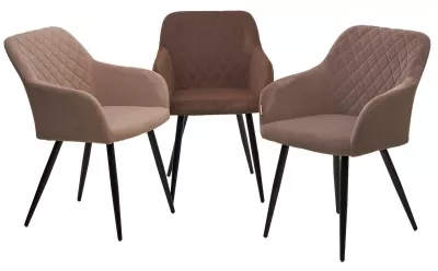 Стул BRANDY 505-4 Латте, велюр "беспальчиковый" / черный каркас, М-City