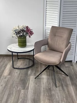 Стул КИННЕТ (KINNET) 360 град. поворот. цв ШОКОЛАД MOHAIR-440/ CASTEL-20, ткань/ Тем.-серый, ®DISAUR