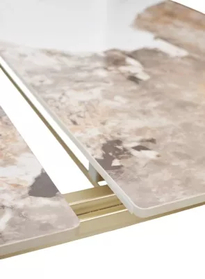 Стол CORNER 120 GLOSS LUXURY PANDORA SOLID CERAMIC / шампань, ®DISAUR