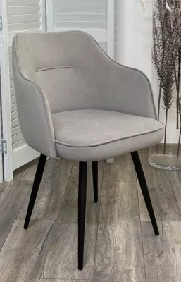 Стул ЛОРИС 360 град. поворот. цвет B22 Серый, велюр / черный каркас