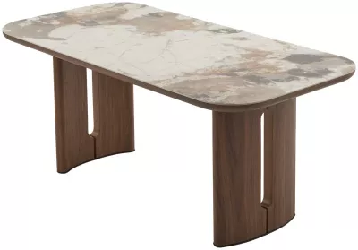 Стол БАРК (BARK) 180 цвет CA035, керамика / Орех (WALNUT), ®DISAUR