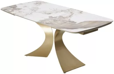 Стол MATIAS 180 GLOSS LUXURY PANDORA SOLID CERAMIC / шампань, ®DISAUR