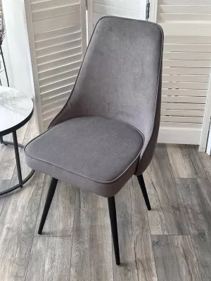 Стул БЕРТИ 360 град. поворот. B28 Темно-серый, велюр / черный каркас