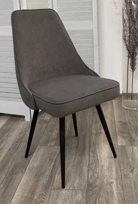 Стул БЕРТИ 360 град. поворот. B28 Темно-серый, велюр / черный каркас