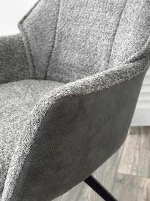 Стул BREVIS 180 град. поворот. XD841-16 Серый, букле/ GINO-457 Серый, ткань/ Черный, ®DISAUR