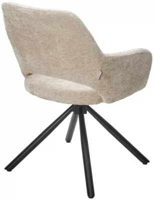 Стул НУРИ (NURI) 180 град. поворот. цвет 3018-10 бежевый, шенилл/ черный каркас, ®DISAUR
