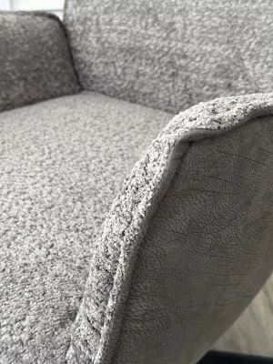 Кресло BELFAST 360 град. XD841-16 Серый, букле/ GINO-457 Серый, ткань/ Черный, ®DISAUR