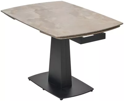 Стол БАЛД (BALDE) 120 цвет АМБЕР ЖАДЕ ГЛЯНЦЕВЫЙ (GLOSS AMBER JADE SOLID CERAMIC) / ЧЕРНЫЙ, ®DISAUR