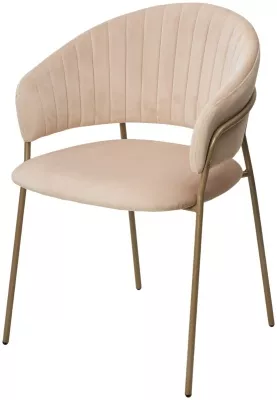 Стул ГЕММА, цвет H-06 Бежевый, велюр / шампань каркас