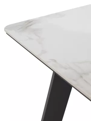 Стол ТИК ТАК 90  PANDORA LIGHT, керамика / Черный каркас М-City