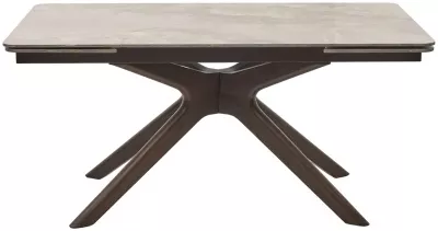 Стол ЭДЕР (EDER) 160 цвет АМБЕР ЖАДЕ (GLOSS AMBER JADE SOLID CERAMIC) / ОРЕХ, ®DISAUR