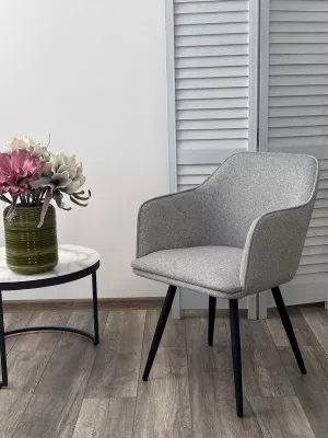 Стул ФОРТ (FORT) 360 град. поворот. цвет 10 Серый, букле / черный каркас