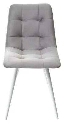 Стул CHILLI-Q светло-серый #26, велюр / белый каркас, 4 шт/ 1 к, М-City