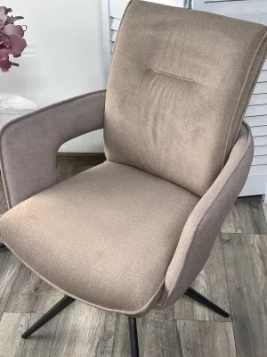 Стул КИННЕТ (KINNET) 360 град. поворот. цв ШОКОЛАД MOHAIR-440/ CASTEL-20, ткань/ Тем.-серый, ®DISAUR