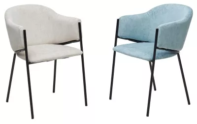 Стул ДИЛЛ, цвет RAIN 7 бриз, велюр / черный каркас