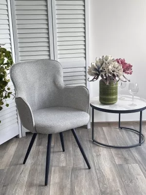 Стул ALTAIR 360 град. поворот. NS10 серый, букле / черный каркас, М-City