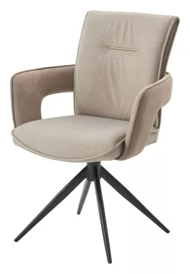 Стул КИННЕТ (KINNET) 360 град. поворот цвет БЕЖЕВЫЙ MOHAIR-110/CASTEL-15, ткань/ Тем.-серый, ®DISAUR