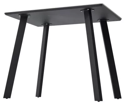 Стол ТИК ТАК 90  Белый мрамор MATTE, керамика / Черный каркас М-City