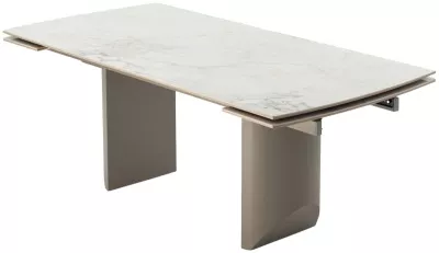 Стол ПУАНТО 200  BRECHA CREMA ELEGANCE, керамика / Латте каркас М-City