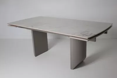 Стол ПУАНТО 200  BRECHA CREMA ELEGANCE, керамика / Латте каркас М-City