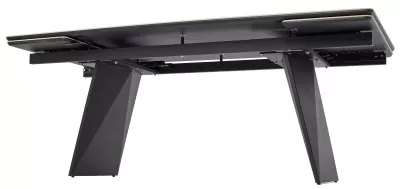 Стол ШЕРЛ  200 цвет ОНИКС (CRYSTAL ONIX BIANCO), керамика / Черный каркас