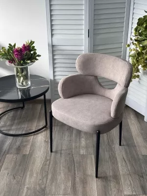 Стул VALTER AR627-11B Молочный, ткань / Черный каркас, ®DISAUR