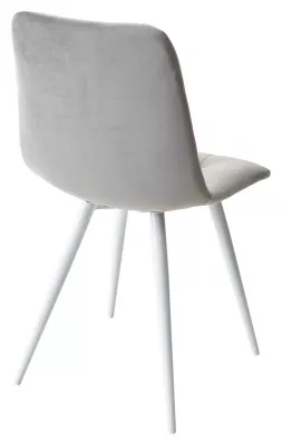 Стул CHILLI-Q светло-серый #26, велюр / белый каркас, 4 шт/ 1 к, М-City