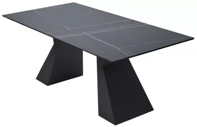 Стол БОГАРТ 200 TITANIUM BLACK PULIDO, керамика / Черный М-City