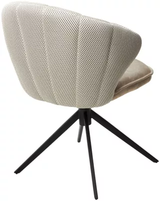 Стул ASTRA 360 град. поворот Белый Sonic 23 ткань / 7525-01 велюр / черный каркас, ®DISAUR