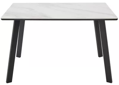 Стол ТИК ТАК 120 цвет Белый мрамор активный, керамика / Черный каркас