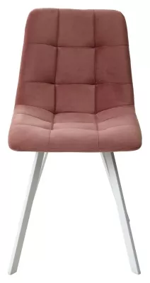Стул CHILLI-Q SQUARE розовый #15, велюр / белый каркас, 4 шт./1 к, М-City