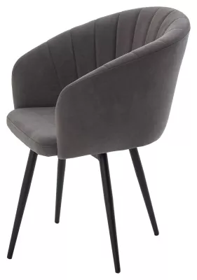 Стул МИШЕЛЬ 360 град. поворот. цвет B28 Темно-серый, велюр / черный каркас