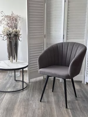 Стул МИШЕЛЬ 360 град. поворот. цвет B28 Темно-серый, велюр / черный каркас