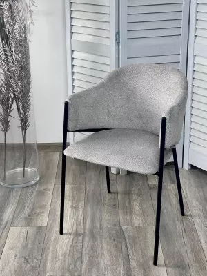 Стул ДИЛЛ, цвет Lana 80 серый, ткань / черный каркас