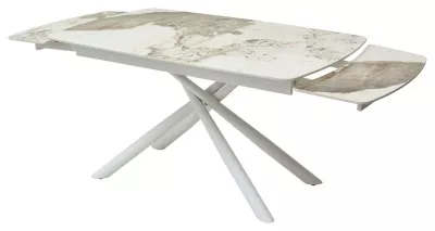 Стол RIVOLI 140 GLOSS LUXURY PANDORA SOLID CERAMIC / WHITE, ®DISAUR
