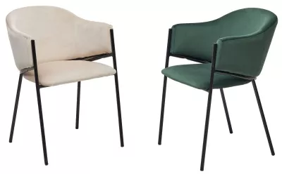 Стул ДИЛЛ, цвет H-06 Бежевый, велюр / черный каркас