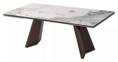 Стол БРИАН (BRIAN) 200 ЦВЕТ ПАНДОРА (MATTE PANDORA) керамика на стекле/ ОРЕХ, ®DISAUR