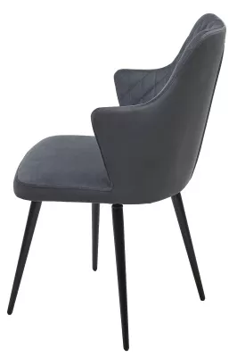 Стул ГЕРМАН (HERMAN) 360 град. BM-3 ТЕМНО-СЕРЫЙ, велюр / черный каркас