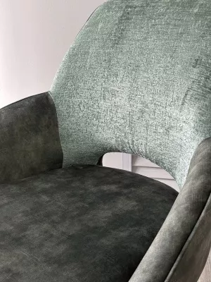 Стул БЕРРИС  (BERRIES) 360 град., Зеленый Loris-39 /тем-зеленый 7525-156, велюр/ черн каркас, DISAUR