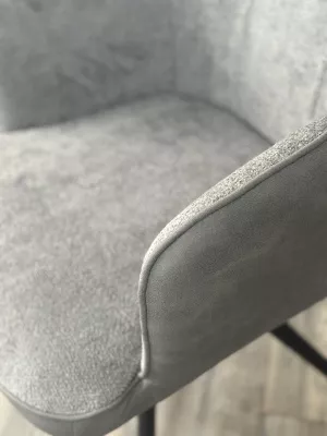 Стул НОРМАН 360 град., цвет BELLA-13/CYPRUS-10 серый, шенилл/замша / черный каркас