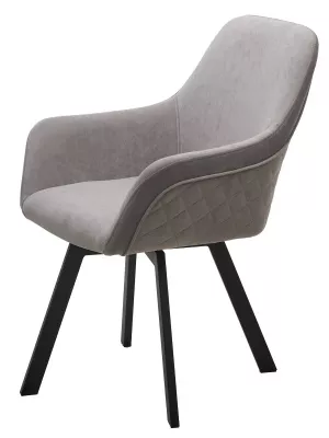 Стул ДЖЕТ (JET) 360 град. поворот. B22 Серый, велюр / черный каркас