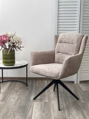 Стул GARLAND 360 град. поворот. HAGA-30 Бежевый, ткань/ GINO-101 Бежевый, ткань/ Черный, ®DISAUR