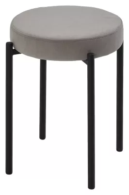 Табурет СТЭК штабилируемый цвет B22 Серый, велюр / черный каркас