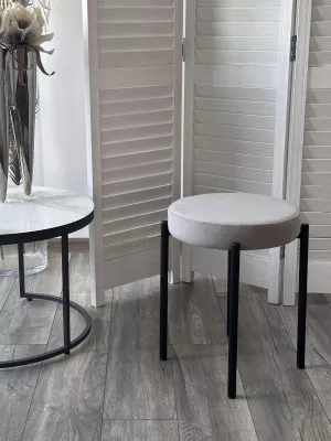 Табурет СТЭК штабилируемый цвет B22 Серый, велюр / черный каркас