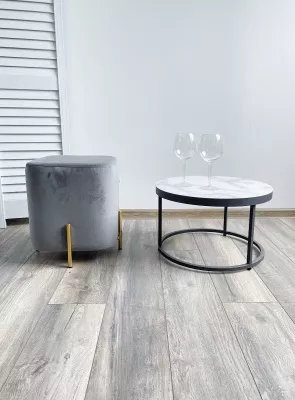 Пуф для гостиной ARES BLUVEL-14 GREY / GOLD М-City
