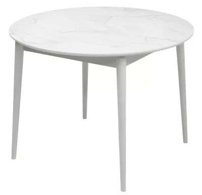 Стол BOLERO 105 см Жемчужный Перито (Белый Мрамор), HPL / Белый М-City