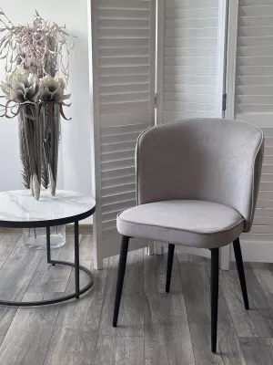 Стул МИЛАНО цвет B22 Серый, велюр / черный каркас